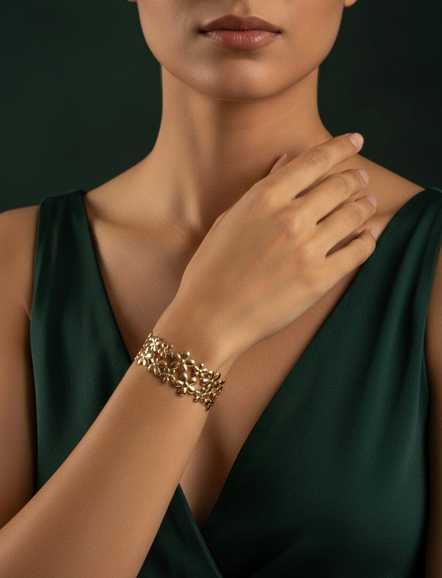 Beautiful Flower Slip-On Bracelet