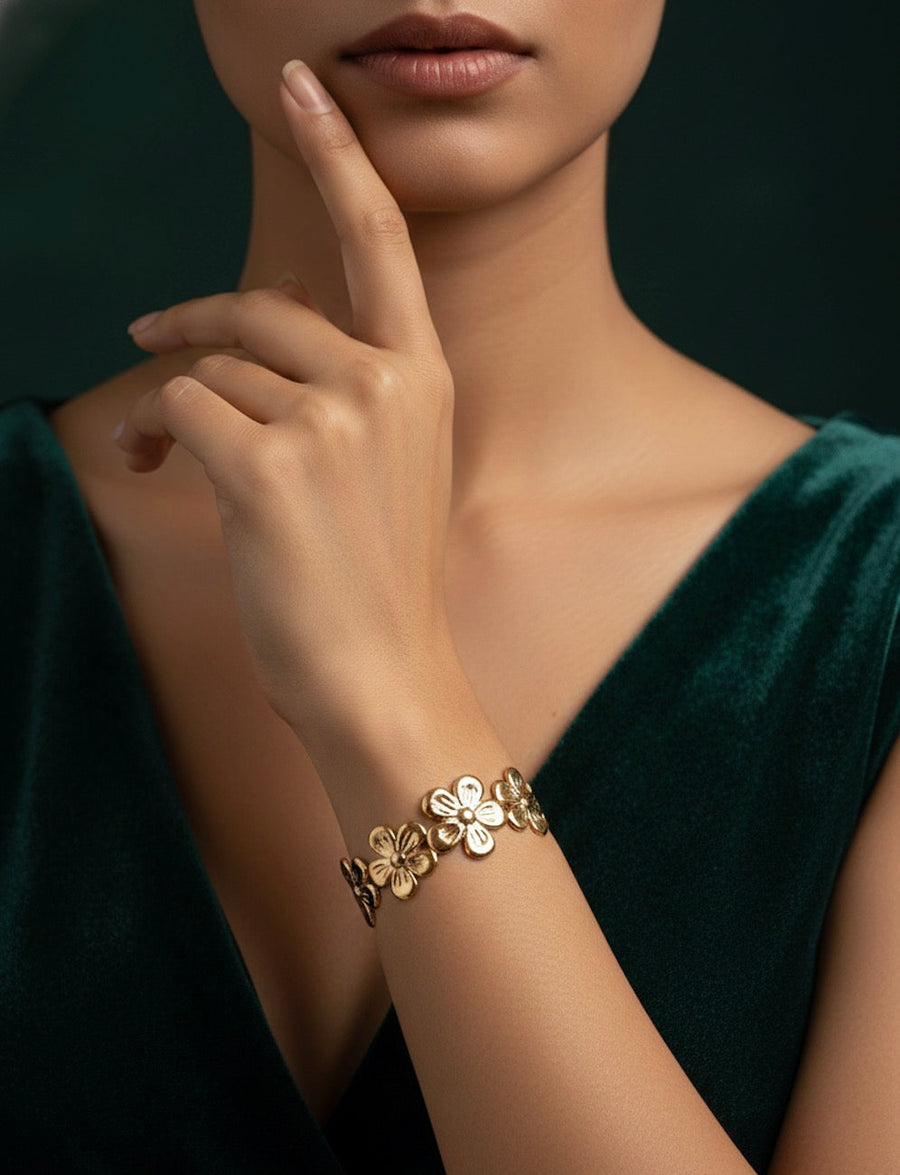 Beautiful Flower Slip-On Bracelet