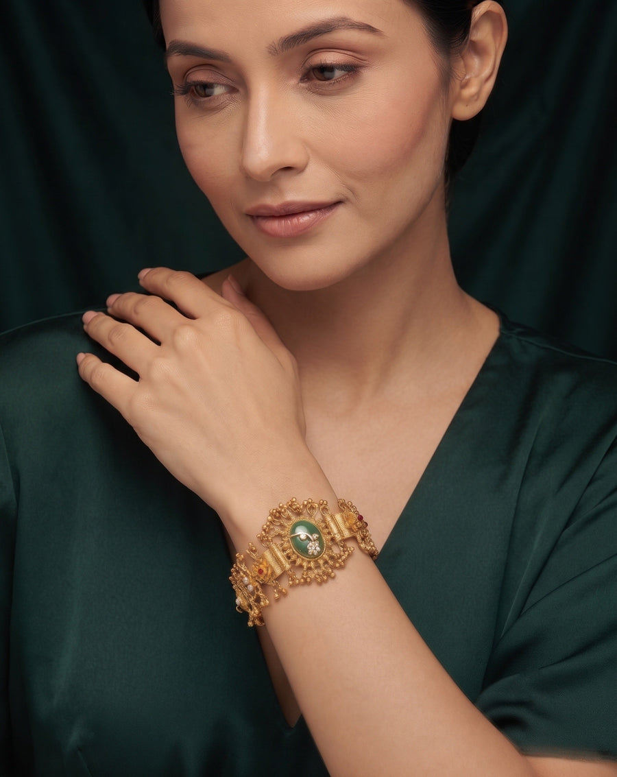 Gold Plated Fancy Diamod Trendy Bracelet