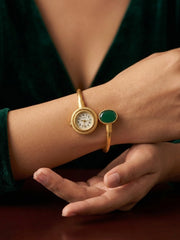 Gold Plated Trendy Watch Cuff Bracelet