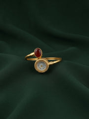 Gold Plated Trendy Watch Cuff Bracelet