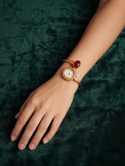Gold Plated Trendy Watch Cuff Bracelet