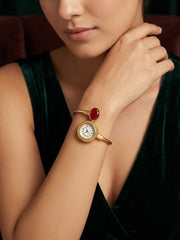 Gold Plated Trendy Watch Cuff Bracelet