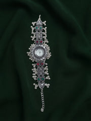 Silver Plated Trendy Bracelet Watch With Fancy Gungroo