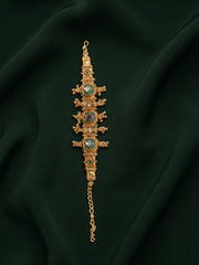 Gold Plated Fancy Beaded Trendy Link Bracelet