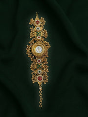 Gold Plated Trendy Watch With Gungroo Bracelet
