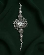 Silver Plated Trendy Bracelet Watch With Fancy Gungroo