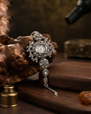 Silver Plated Trendy Bracelet Watch With Fancy Gungroo