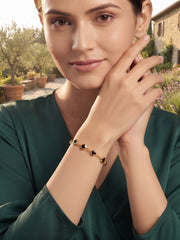 Gold Plated Fancy Beaded Trendy Link Bracelet
