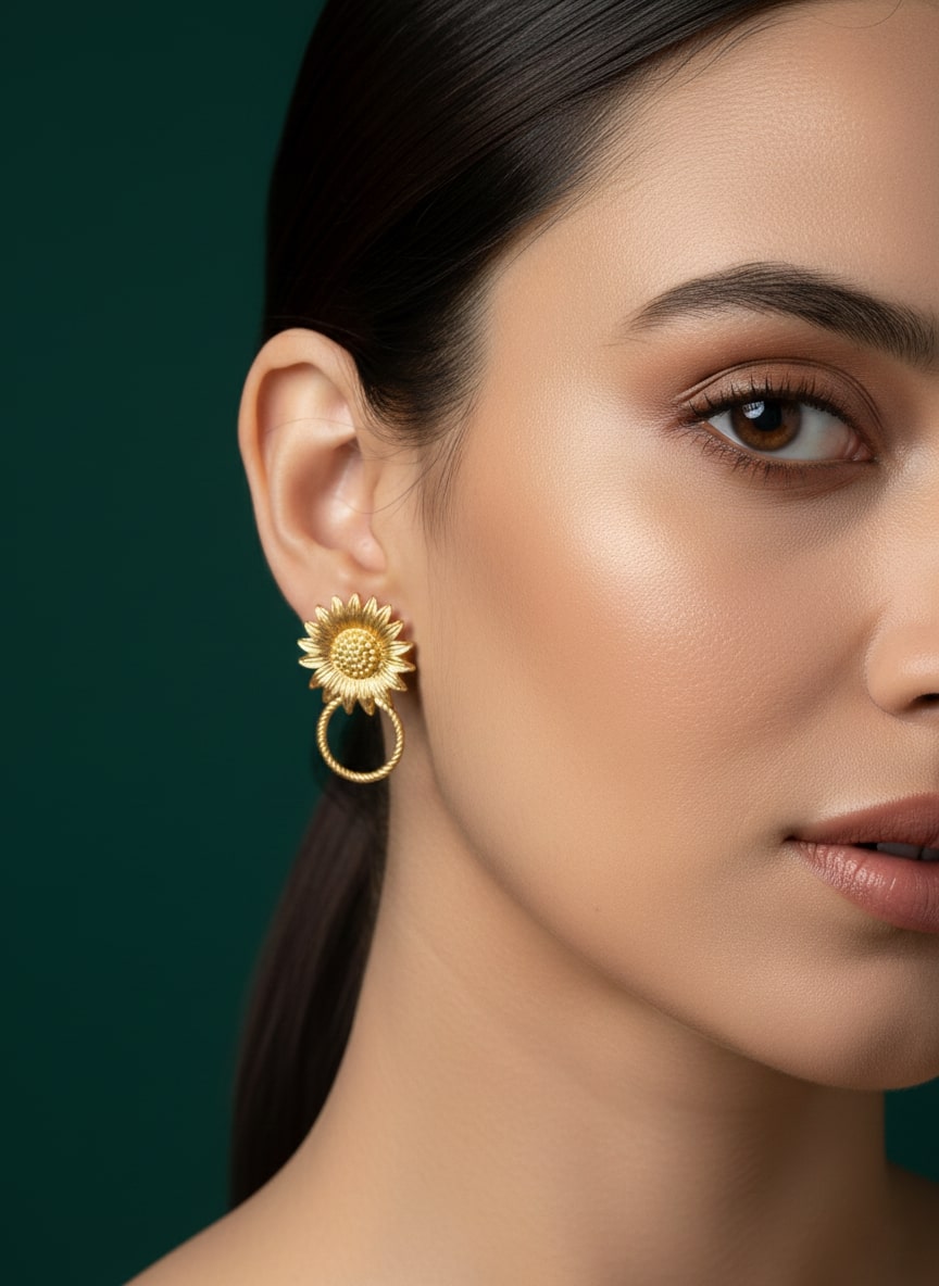 Beautiful Golden Classic Drop Earrings