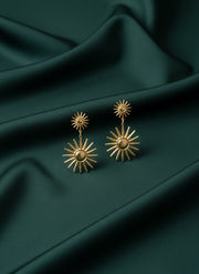 Golden Sun Shaped Drop Earring