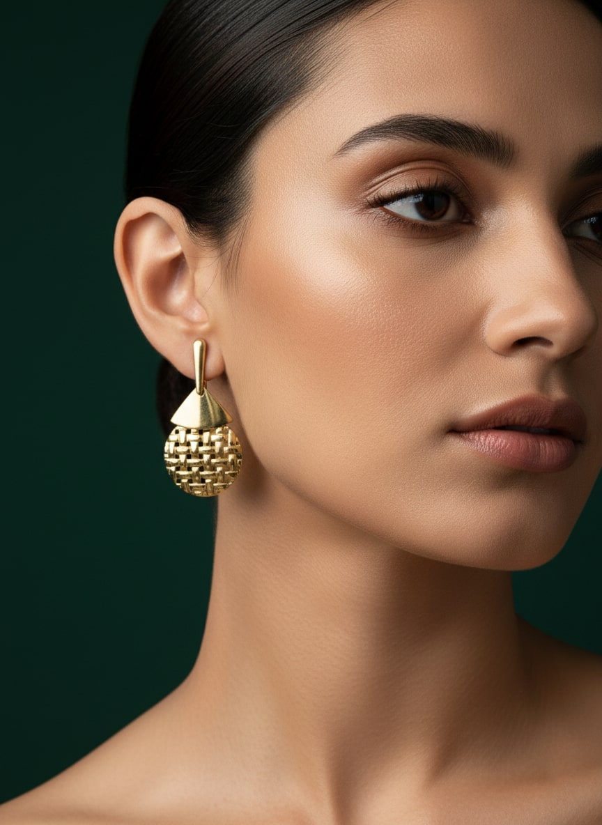 Golden Elegant Korean Earrings
