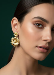 Unique Flower Fancy Drop Earrings