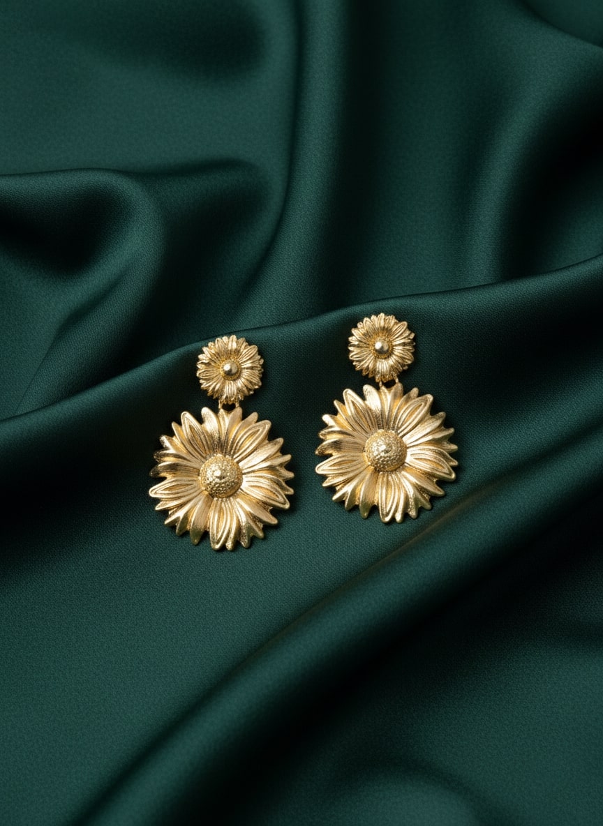 Unique Flower Fancy Drop Earrings