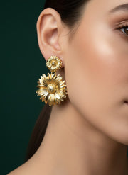 Unique Flower Fancy Drop Earrings