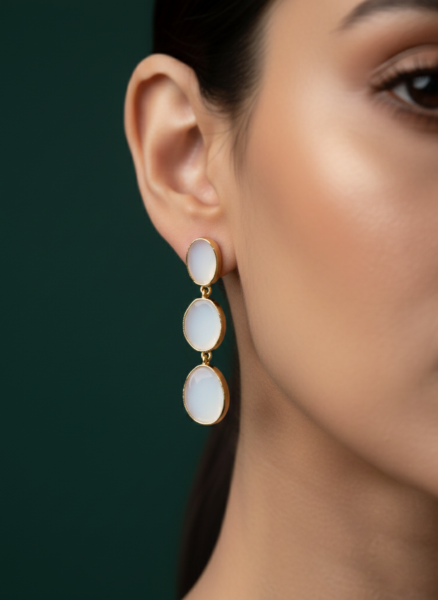 Classic White Earrings