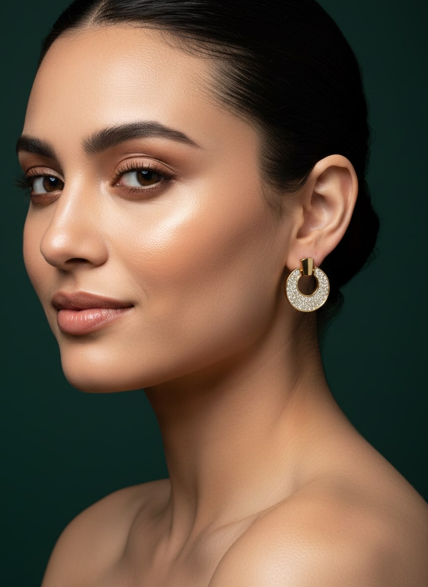 Golden AD Stones Beautiful Studs