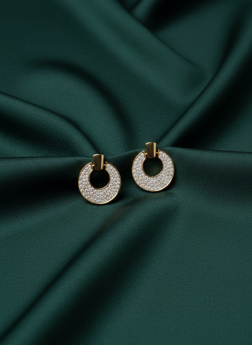 Golden AD Stones Beautiful Studs