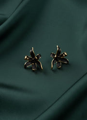 Black Flower Studs