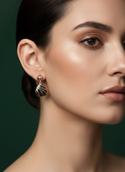 Golden With Black Unique Earring