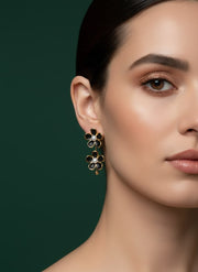Black Flower Drop Earrings