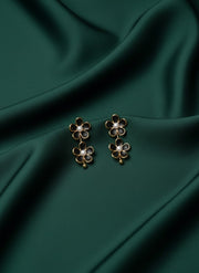Black Flower Drop Earrings