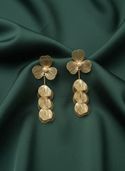 Floral With Pearls & Tassels Earrings