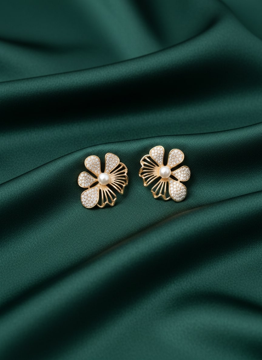 Unique AD Stones With Beautiful Pearl Studs