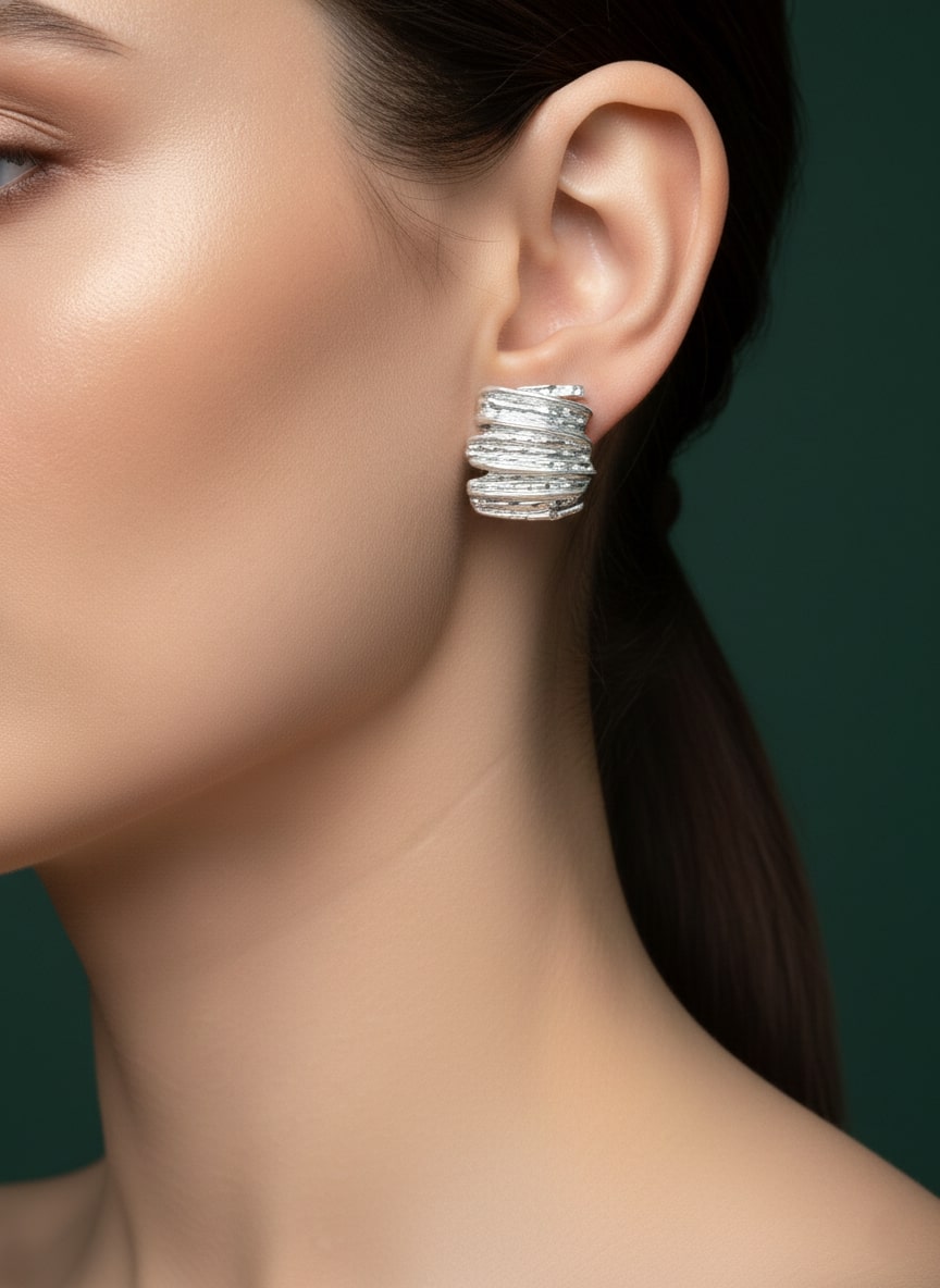 Silver Plated Diamond Studs