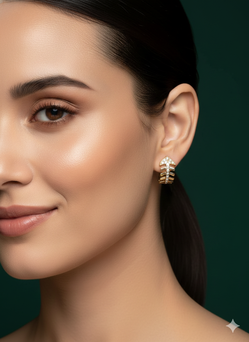 Elegant Artificial Diamond Hoop