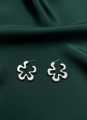 Silver Plated Flower Shaped Earrings