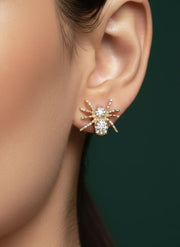 American Diamond Beaded Spider Studs Earrings