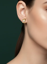 Golden Floral With Pearl Studs