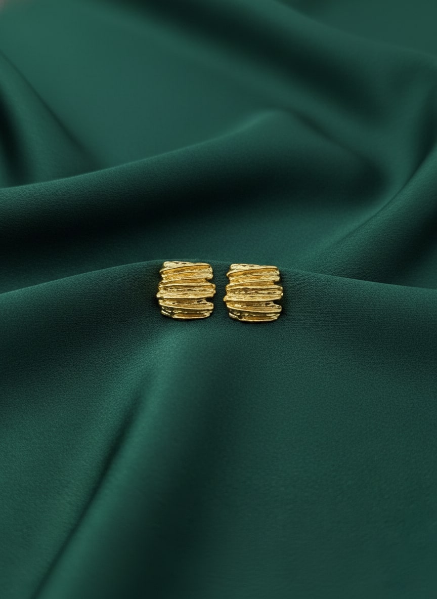 Golden-Plated Diamond Studs