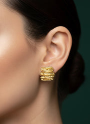 Golden-Plated Diamond Studs