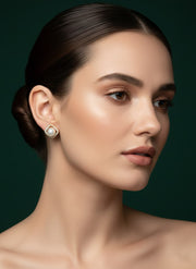 Artificial Diamond With Beautiful Pearl Studs