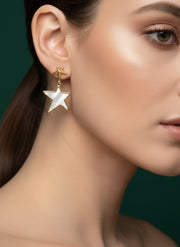 Unique White Star Shaped Earring
