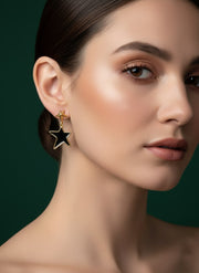Unique Black Star Shaped Earring
