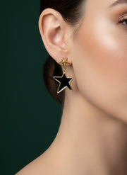 Unique Black Star Shaped Earring