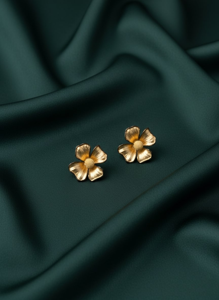 Golden Flower Studs