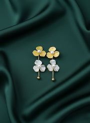 Multicolore Floral With Pearl Earrings