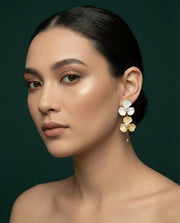 Multicoloured Contemporary Flower Drop Earrings