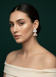 Multicoloured Contemporary Flower Drop Earrings