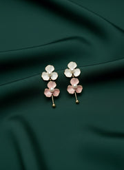Multicoloured Contemporary Flower Drop Earrings