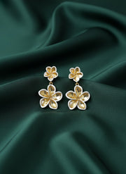 Golden Flower Drop Earrings