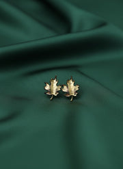 Beautiful Gold-Plated Designer Leaf Studs Earrings
