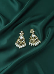 Trendy Elegant Kundan Contemporary Drop Earrings
