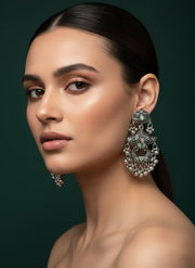 German Silver-Plated Drop Earrings