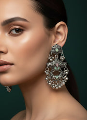 German Silver-Plated Drop Earrings