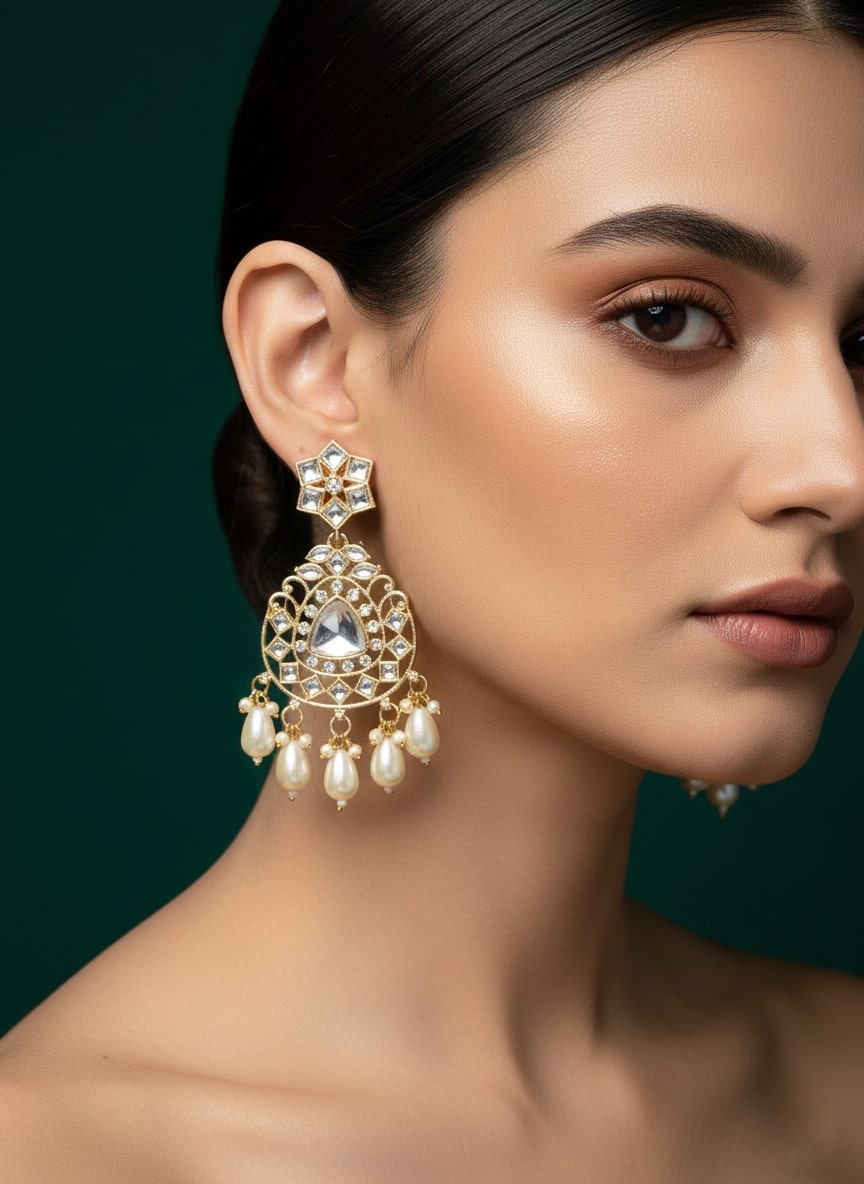 Beautiful Kundan & Pearls Earrings